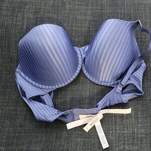 NEW Victoria Secret Purple Striped T-shirt Lightly lined Full coverage